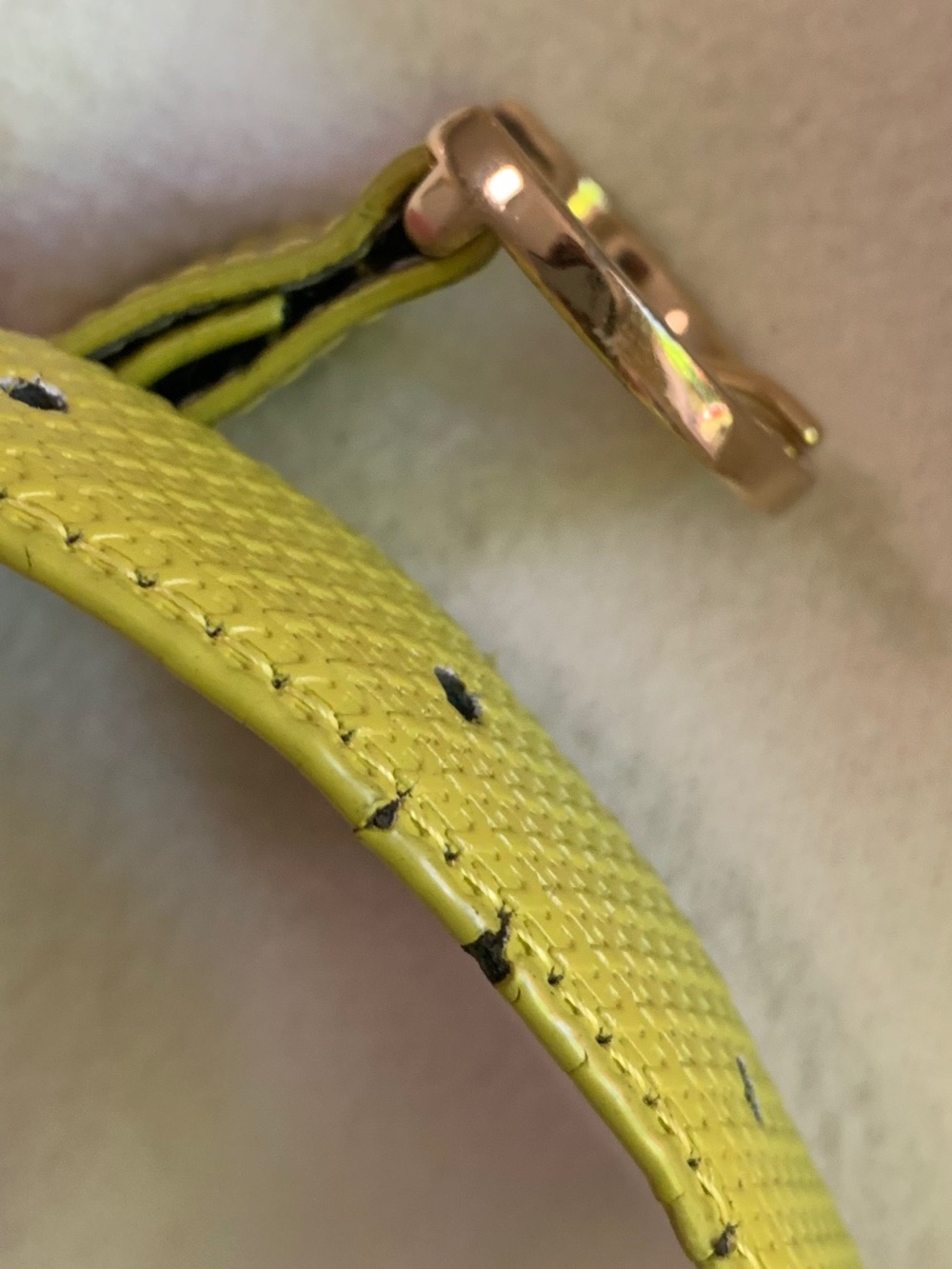 Vintage Lacoste Yellow-Green Leather Belt - Picture 6 of 12